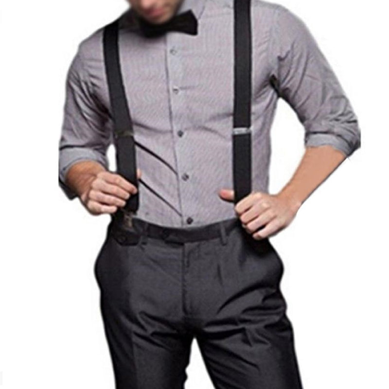 Elastic Y-Shape Braces/ Suspenders Black