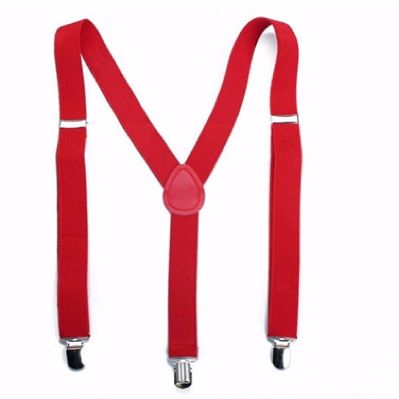Elastic Y-Shape Braces/ Suspenders Red