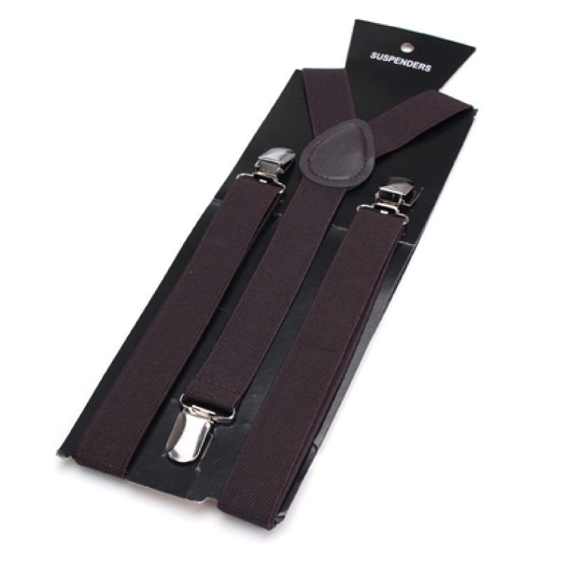 Elastic Y-Shape Braces/ Suspenders Coffee Brown